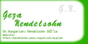geza mendelsohn business card